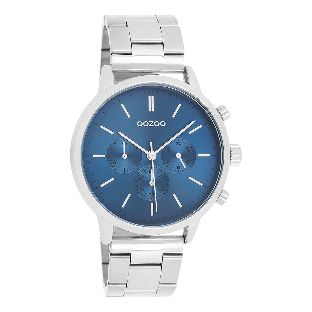 OOZOO Timepieces - Zilverkleurige horloge met zilverkleurige roestvrijstalen armband - C11406