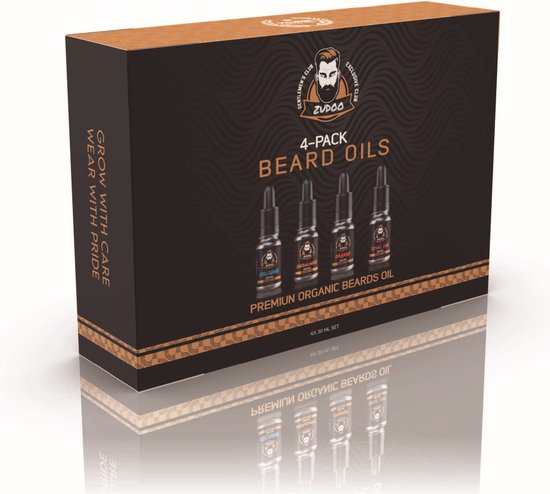 Zudoo's Baardolie - 4-delige set - Geschikt voor alle huid/baard types