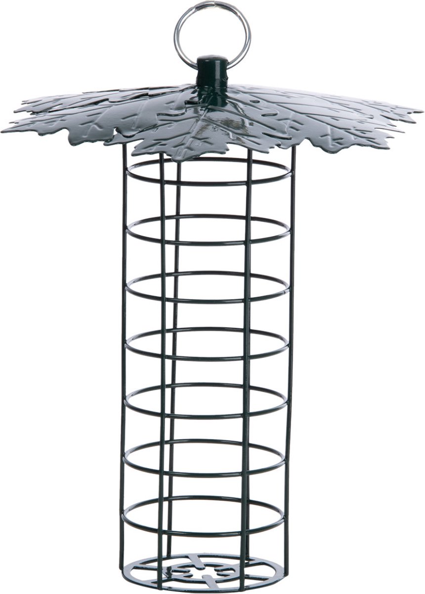 Esschert Design Vogel voedersilo met bladerdak - metaal - 23 cm - Vogel voedersilo