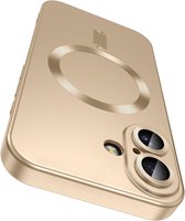 AziLine Magnetische Premium Goud Hoes voor iPhone 16 – Stijlvolle Bescherming met Ingebouwde MagSafe en Camera Lens Bescherming Geschikt voor Apple iPhone 16