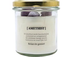 DIY pakket - Kaars met edelsteen en geurdecoratie - Amethist