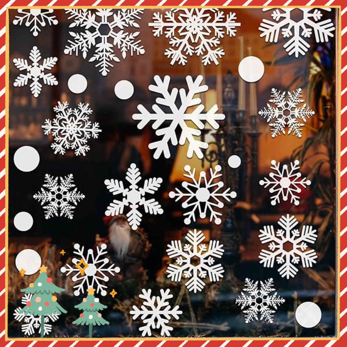 Mydeco 158 Stuks Sneeuwvlokken Stickers Winter en Kerst Statische Raamdecoratie Herbruikbare Kerstversiering