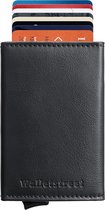 Walletstreet ZR Porte-cartes / Portefeuille extensible en cuir - Fermeture magnétique - Protecteur de carte anti-skim / RFID 12 cartes et billets - Porte-cartes de crédit en Zwart/ Noir