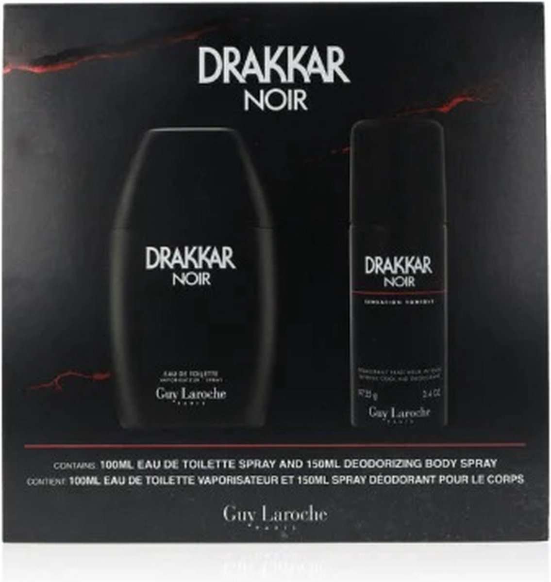 Goedkoopste Guy Laroche Drakkar Noir Giftset voor Men 100ml EDT 150ml Deodorant Spray