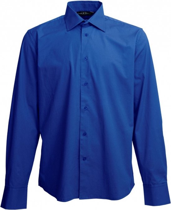 Lemon Soda Blauw Overhemd Heren Lemon Soda Basic Longsleeve Cotton