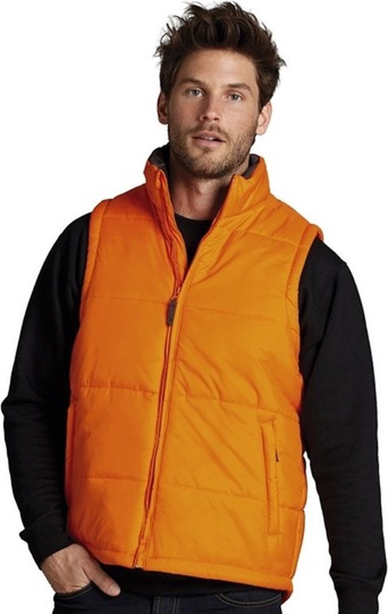 Sols bodywarmer – heren nylon met polyester voering waterafstotend gewatteerd 220 gr kwaliteit Oranje