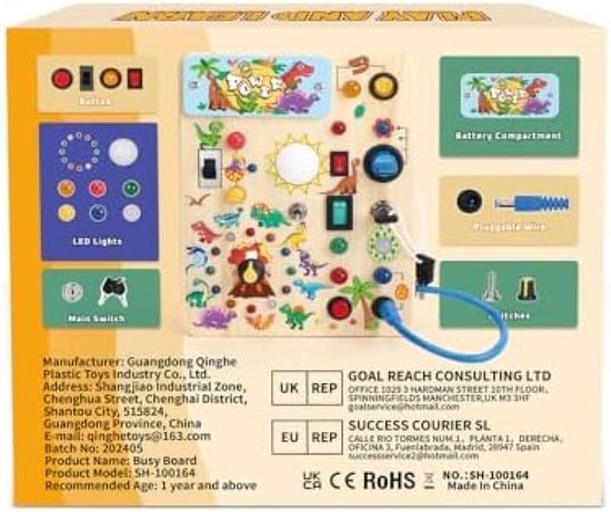 Houten Verlichte Busy Board Montessori Speelgoed | LED Schakelbord Edu