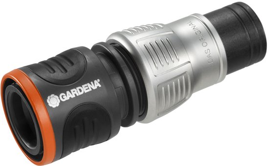 GARDENA Premium Waterstop voor 13-15 mm tuinslang, metaal klem, anti-knik, automatische waterstop, softgrip