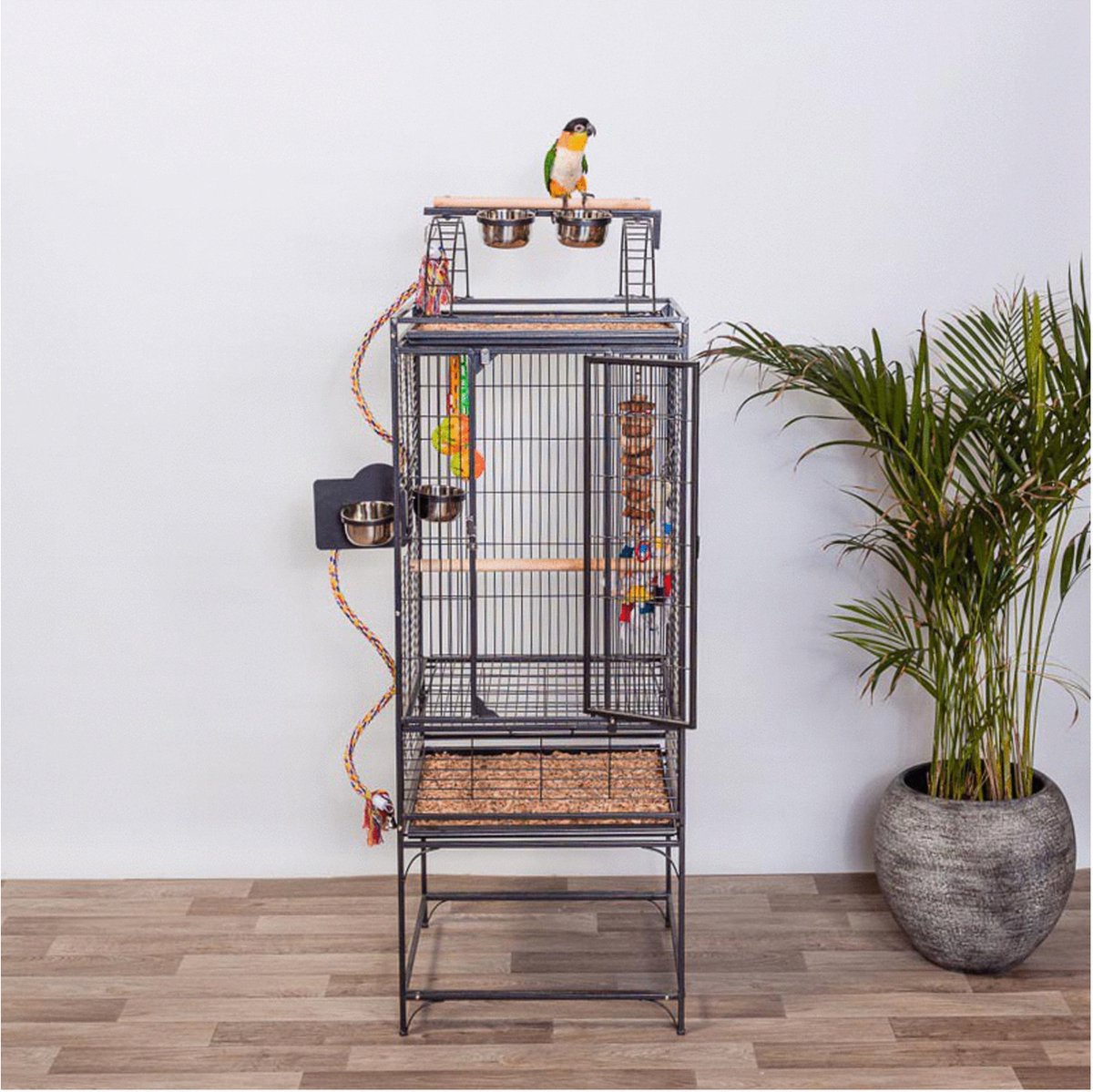 Bol.com Keddoc Vogelkooi Denver - Vogelverblijven - 50x50x154 cm Donkergrijs aanbieding