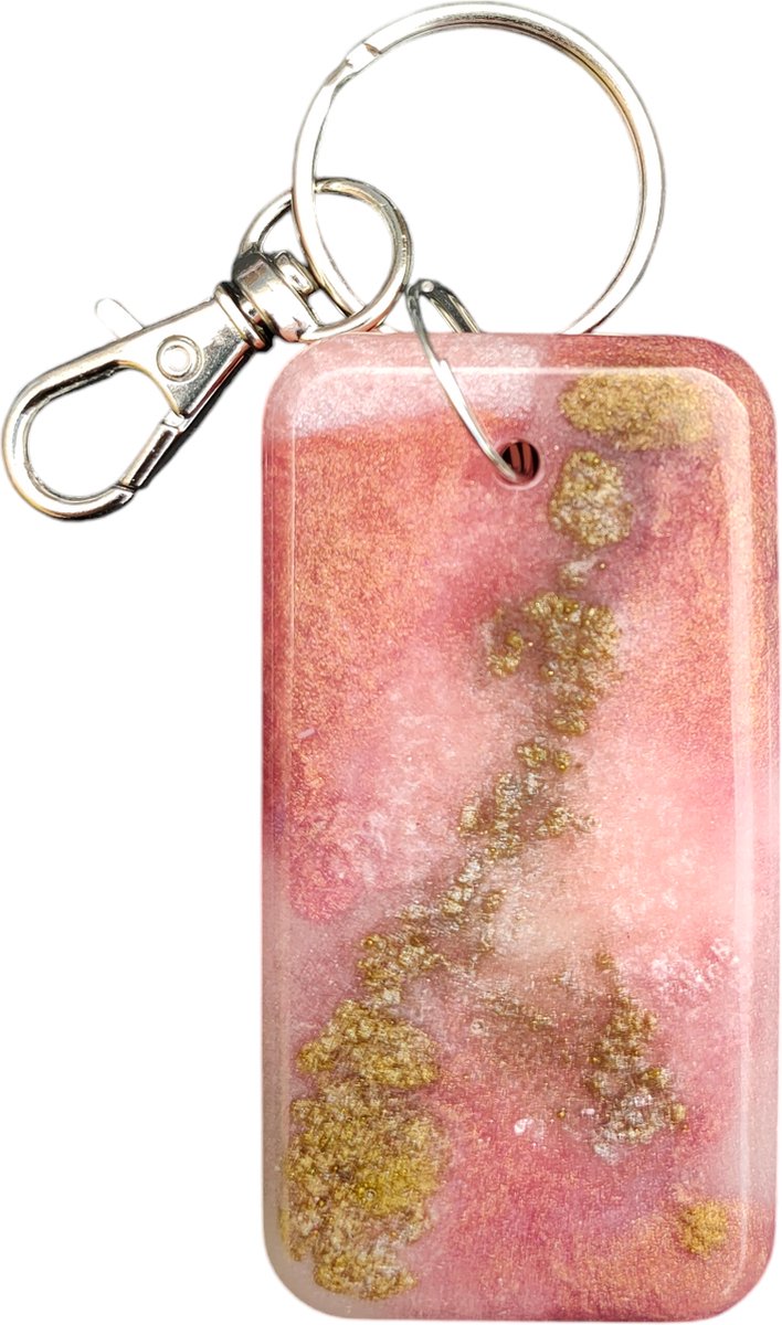 Resin Art JR: Unieke handgemaakte Epoxy Sleutelhanger / Sleuteltag met Karabijnhaak (eventueel te personaliseren)