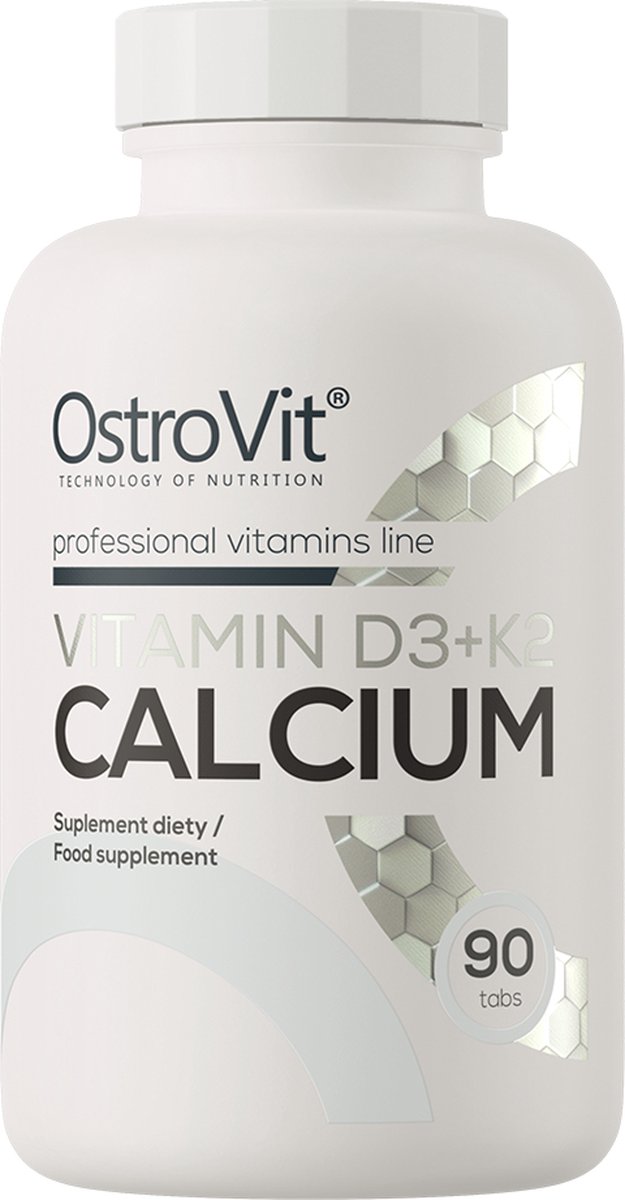 Goedkoopste Vitaminen - Vitamin D3 K2 MK-7 Calcium - 90 Tablets - OstroVit - Supplementen botten en tanden - Laboratorium Geteste Kwaliteit!