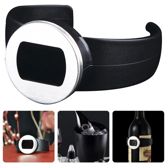 Thermomètre Vin Numérique Thermomètre Numérique Pour Bouteille De Vin - Affichage LED, Précision Celsius Affichage LED Grande Lecture