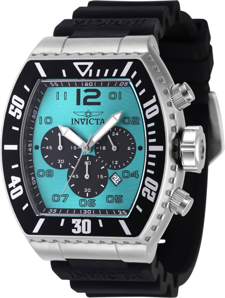 Invicta Pro Diver 47285 Heren Horloge - Waterdicht - Analoog - Quartz Uurwerk - Roestvrij Staal met blauwe Wijzerplaat - 51mm
