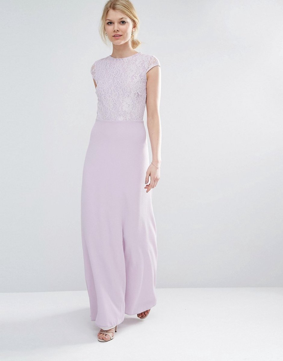 Elegante paarse maxi jurk