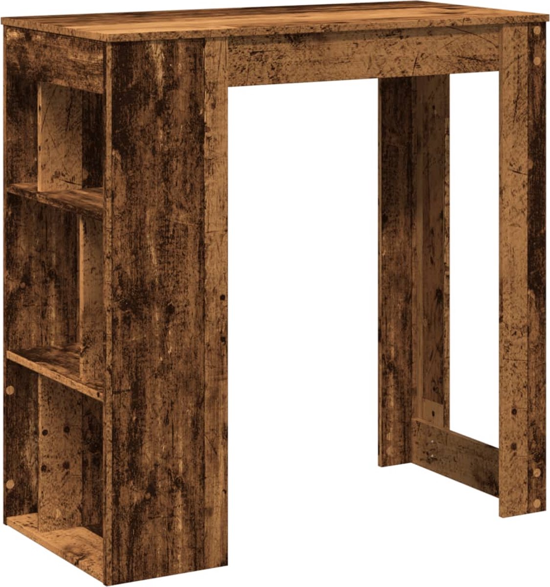 vidaXL Bartafel - met - rekken - 102x50x103,5 - cm - bewerkt - hout - oud - houtkleur oud hout