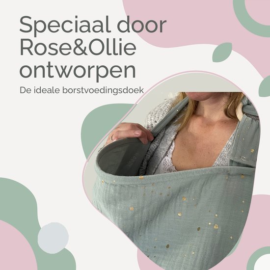 Rose & Ollie borstvoedingsdoek - Zeegroen Sparkle - OEKO-Tex - nursing cover van Rose & Ollie — afbeelding 4