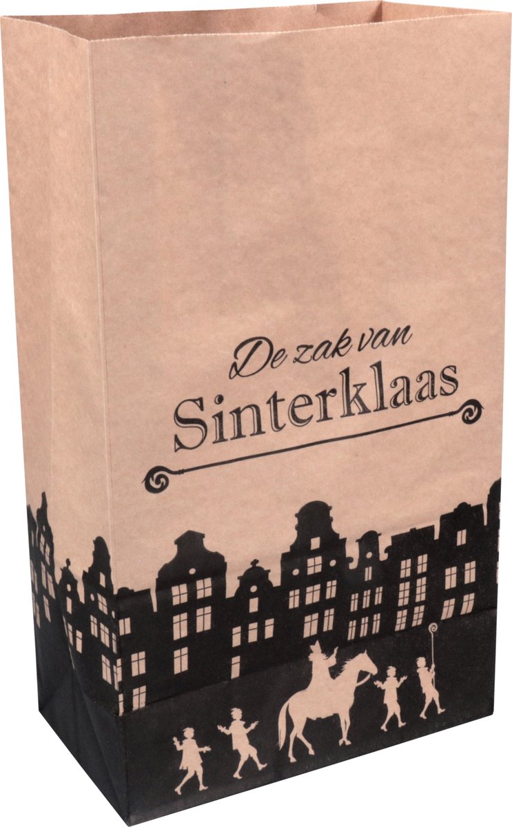 Papieren zak van sinterklaas, Set van 10 Broodzakjes van sinterklaas, Pepernootzakje, Broodzakje, Papierenzak