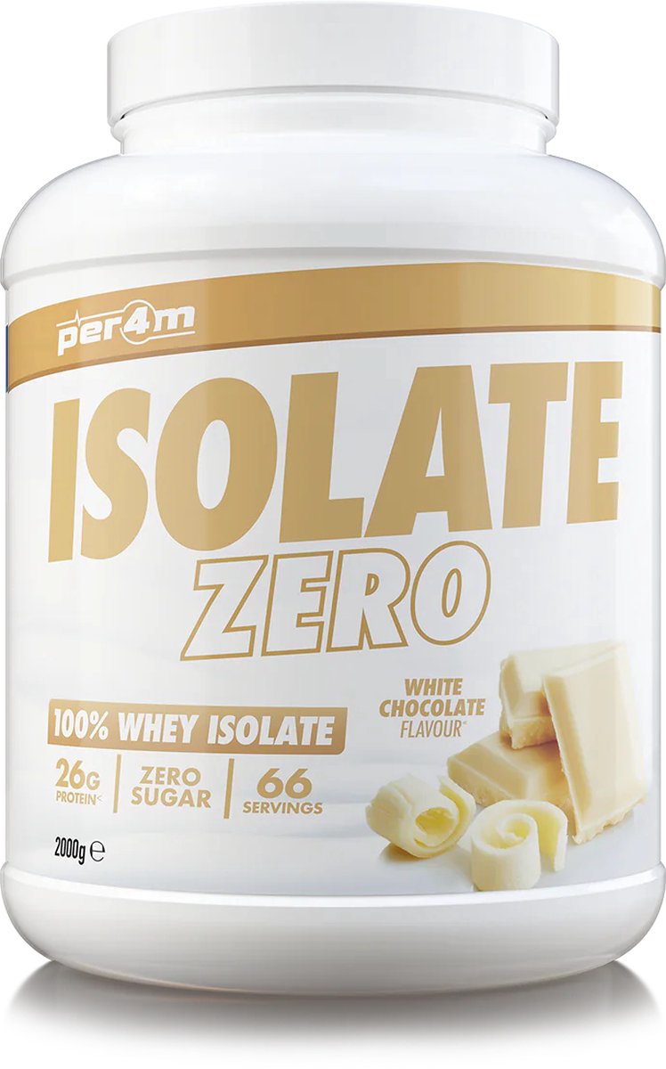 Goedkoopste Per4m - ISOLATE ZERO 2kg - White Chocolate - Whey Isolate - Whey Protein - Whey Protein Isolate - Whey - Eiwitpoeder - Eiwitshakes - Eiwitshake - Proteine poeder - Proteine - Protein