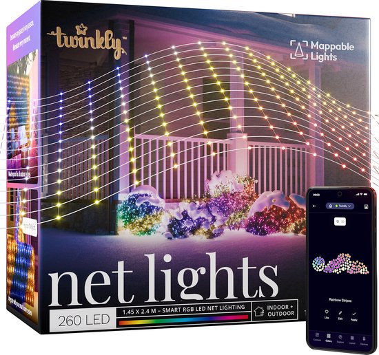 Foto: Twinkly net rgb 240 lamps transparant