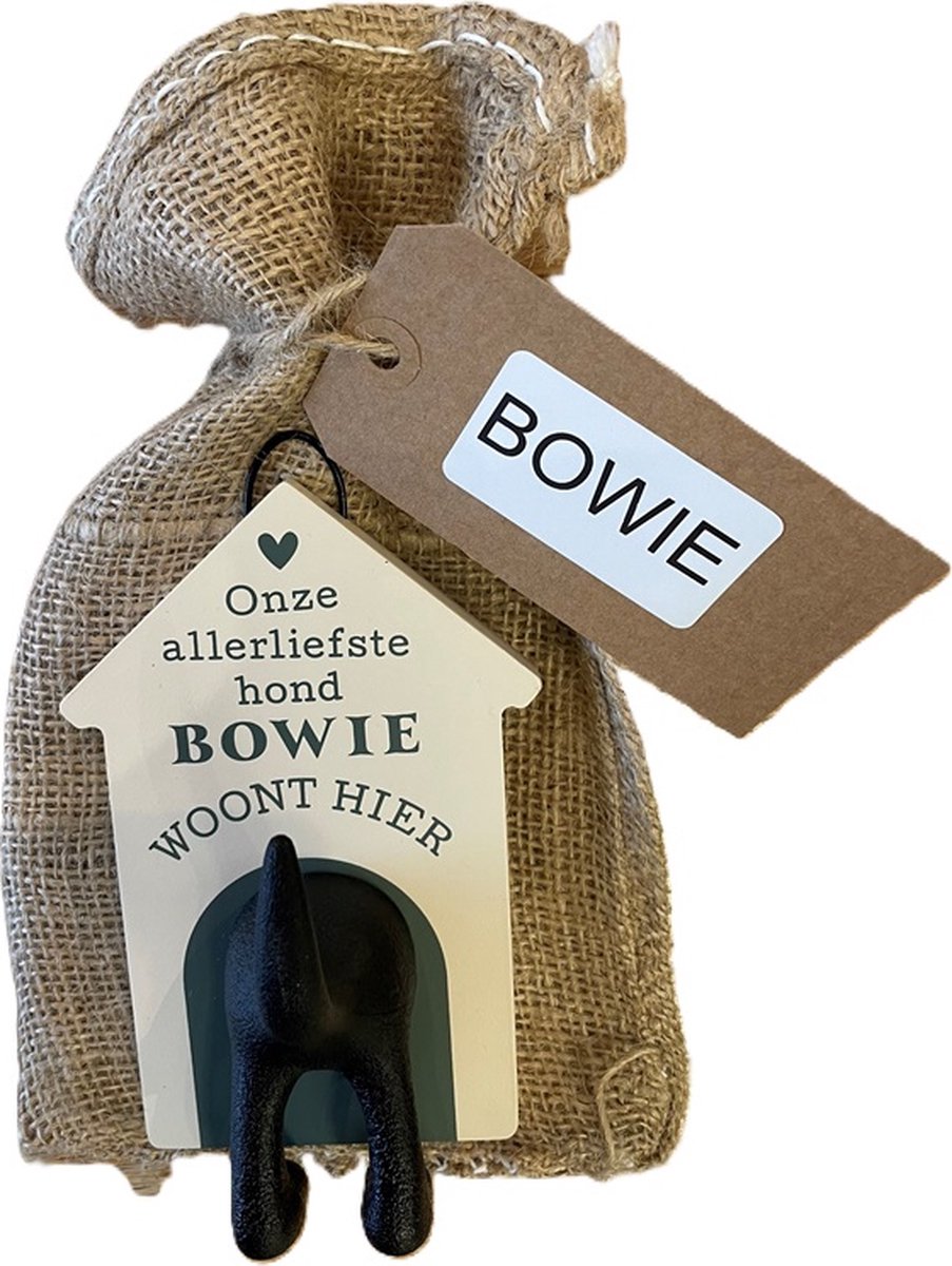 History& Heraldry Ltd Hondenriemhouder-Bowie-in leuk kado verpakking-15cmx10cm-woonaccessoires-hondengarderobe-kapstok voor honden-kado idee voor hondenbezitters-haak voor hondenriem creme