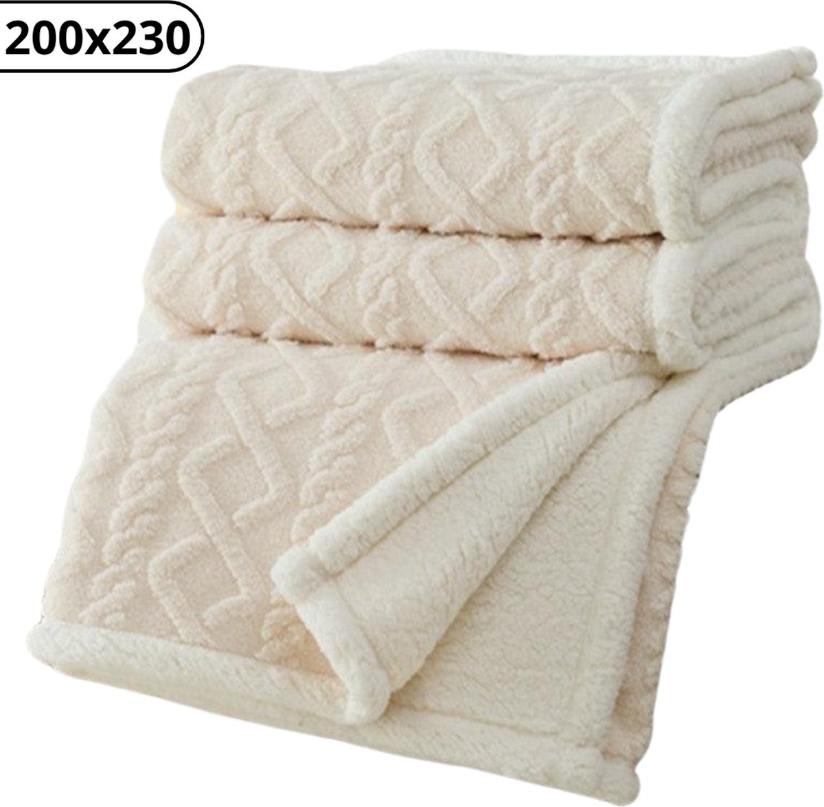 Bovista Dekentje - Deken - Pluche - Wollen - Fleece - Plaid - Knuffeldeken - Bank Deken - Wit - 150x200cm