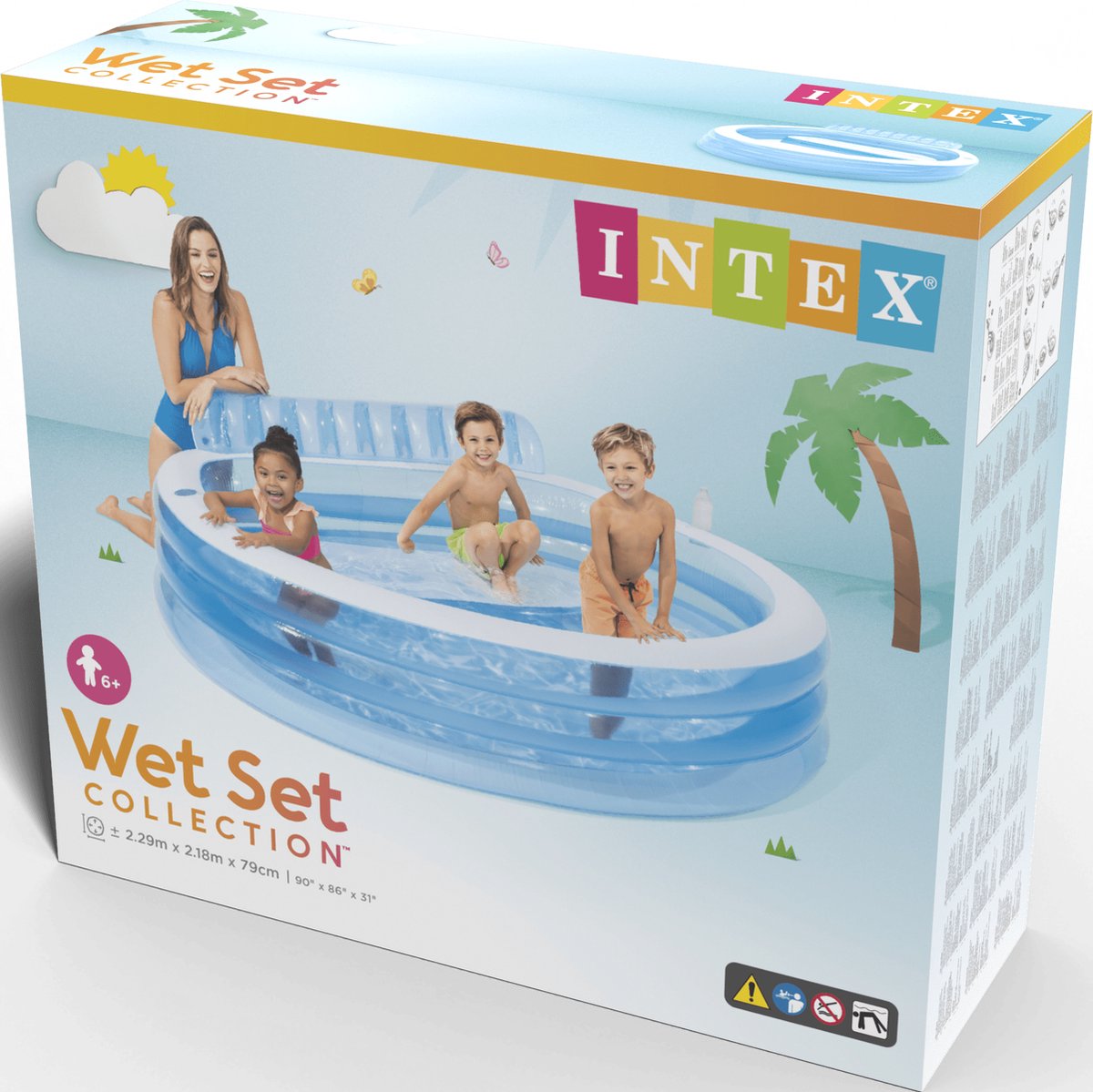 Intex Opblaaszwembad Familie Lounge - 229 x 218 x 79 cm — afbeelding 5