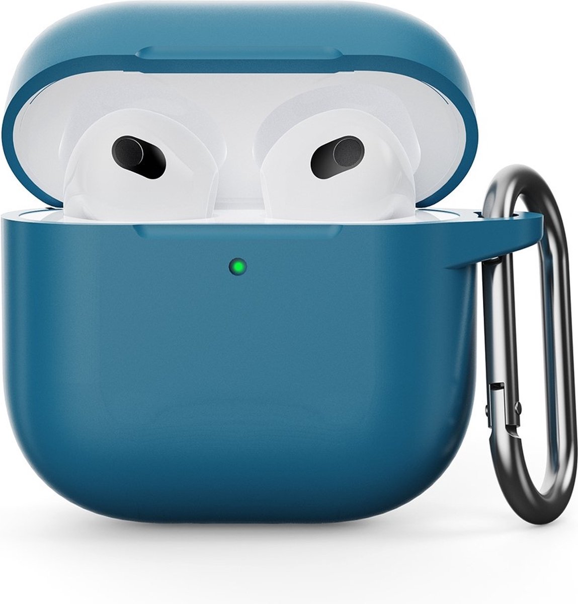 Coverup Hoesje - Geschikt voor AirPods 4 Hoesje - Coverup Siliconen AirPods Case met Sleutelhanger - Blauw