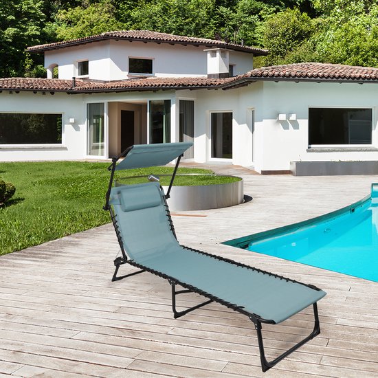 SET X 2 SUN LOUNGE WITH PARASOL AND CUSHION - GROENE — afbeelding 5