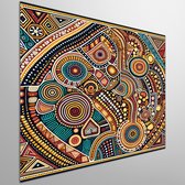 Modern aboriginal schilderij | Hedendaags eerbetoon aan inheemse kunst met moderne twist | Kunst - 20x20 centimeter op Dibond | Foto op Dibond