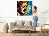 Pop art huilend kind schilderij | Tranen van een pop: een popartweergave van een huilend kind | Kunst - 60x60 centimeter op Dibond | Foto op Dibond