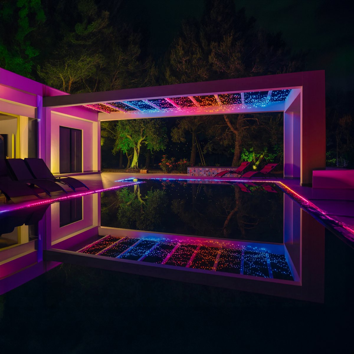 Twinkly Strings Lichtsnoer - 48M - LED - 600LED RGB - Dimbaar - Binnen & Buiten - Bluetooth of Wifi - Werkt met Homekit, Homey, Google Home en Razer Chroma - Zwart – foto 7