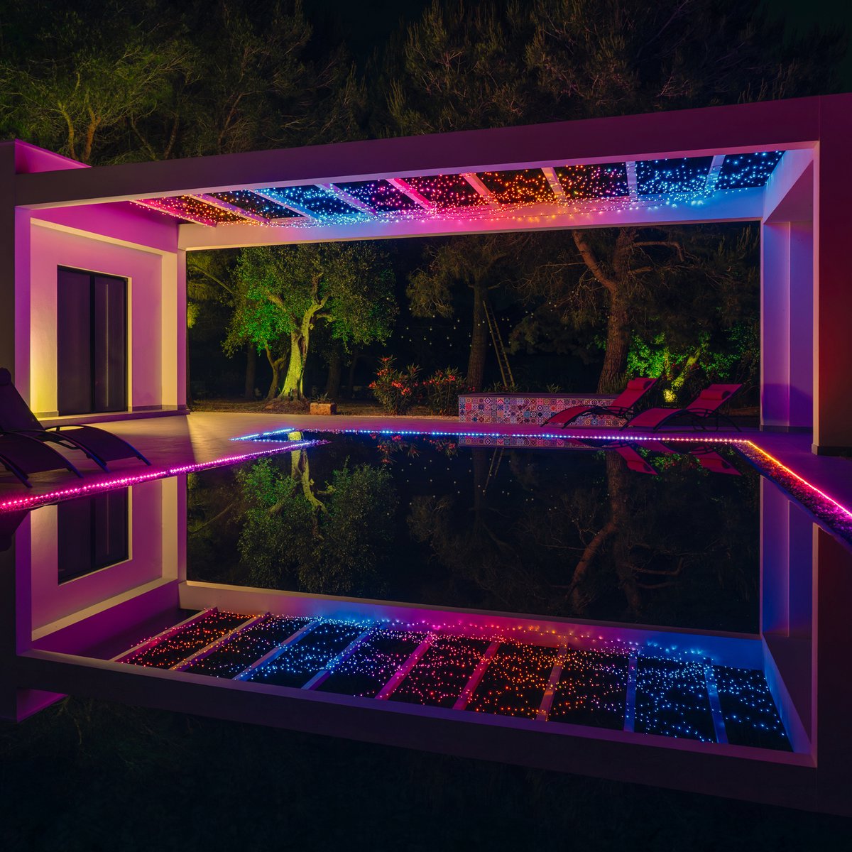 Twinkly Strings Lichtsnoer - 48M - LED - 600LED RGB - Dimbaar - Binnen & Buiten - Bluetooth of Wifi - Werkt met Homekit, Homey, Google Home en Razer Chroma - Zwart – foto 6