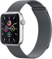 imoshion Milanees magnetisch bandje - Geschikt voor Apple Watch 1, 2, 3, 4, 5, 6, 7, 8, 9, 10 (42 mm), SE - 38/40/41 mm - Donkergrijs - S