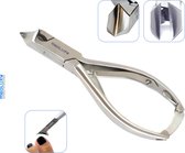 MEDLUXY® - Coupe-ongles - Pince à tête - Surface de coupe courbée - 21 mm - 14 cm (Pince à ongles, Pince à tête - Pince coupante cruciforme - Satin) MP0470