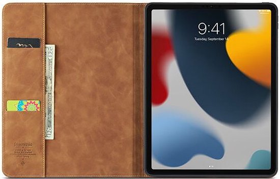 CaseMania Bookcase hoesje met Standaard geschikt voor iPad Pro 13 M4 - Effen Cognac Bruin - Kunstleer