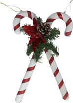 Gerimport Décoration cannes de bonbon - plastique - 35 x 25 cm - blanc/rouge - décorations de Noël
