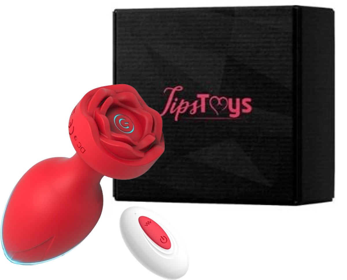 Goedkoopste TipsToys Vibrerende Buttplug - Anaal Vibrator met Afstandsbediening Rood