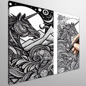 Line art zwart wit schilderij | Monochroom meesterwerk: kruisende lijnen en schaduwspel vol contrast | Kunst - 20x20 centimeter op Canvas | Foto op Canvas