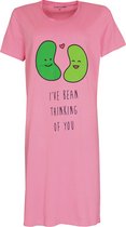 Temptation Dames Nachthemd - Satijnen Biesje - Bigshirt - Roze - Maat XL