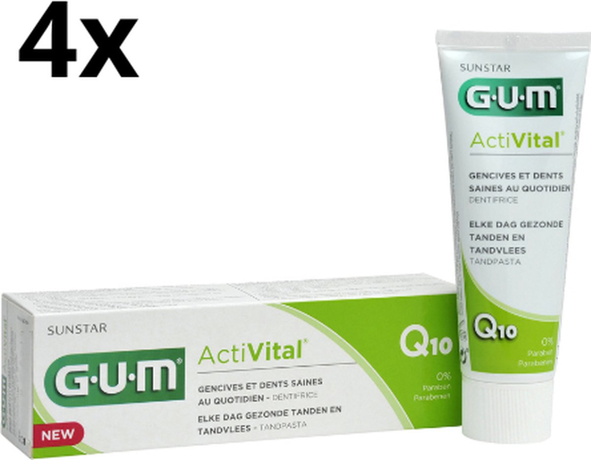 Goedkoopste GUM Activital Tandpasta - 4 x 75 ml - Voordeelverpakking