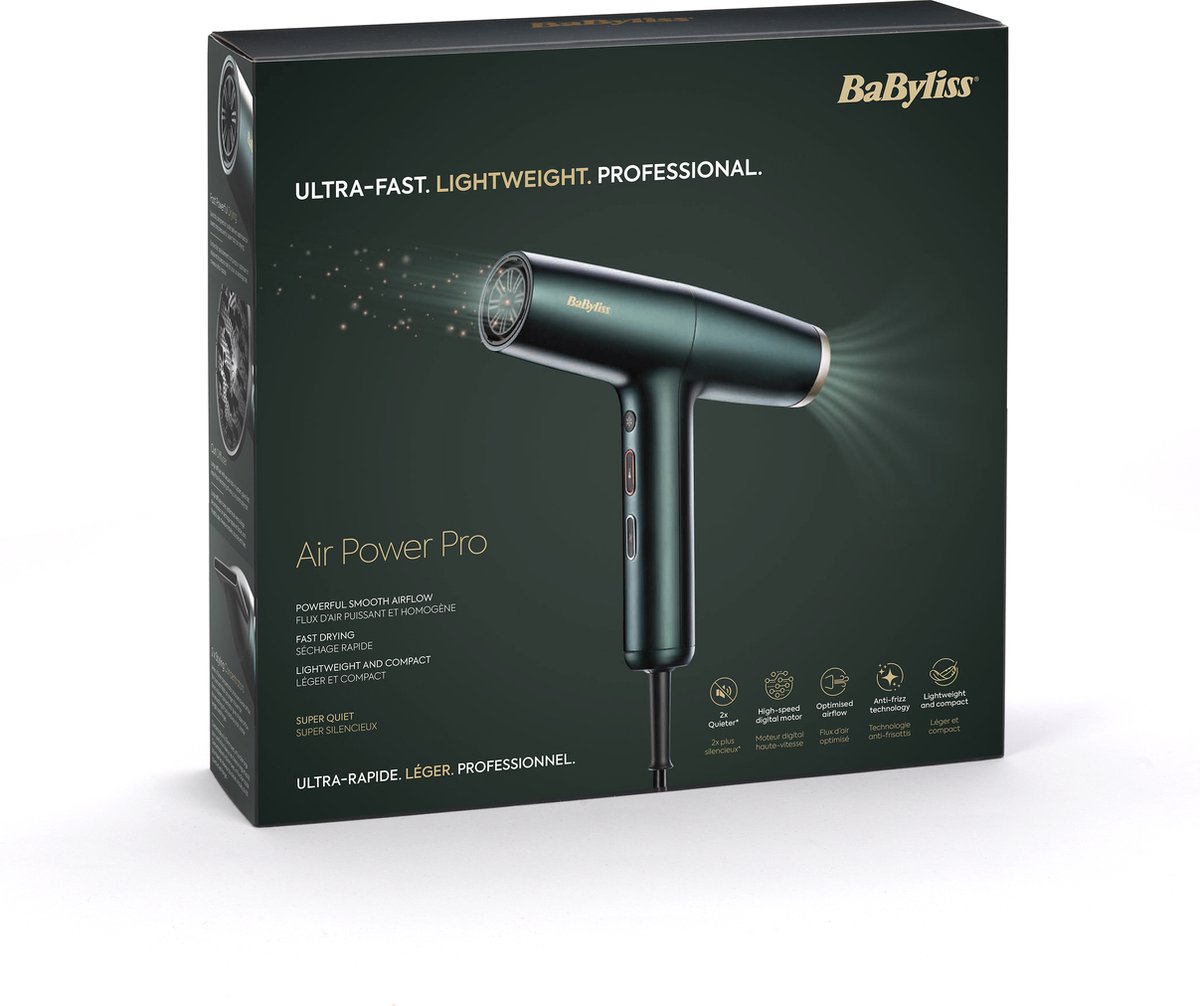 BaByliss Air Power Pro D6555DE Föhn - 200 km/u blaassnelheid - Föhn met diffuser - Stil/Krachtig/Effectief - Salonwaardige resultaten thumbnail 6