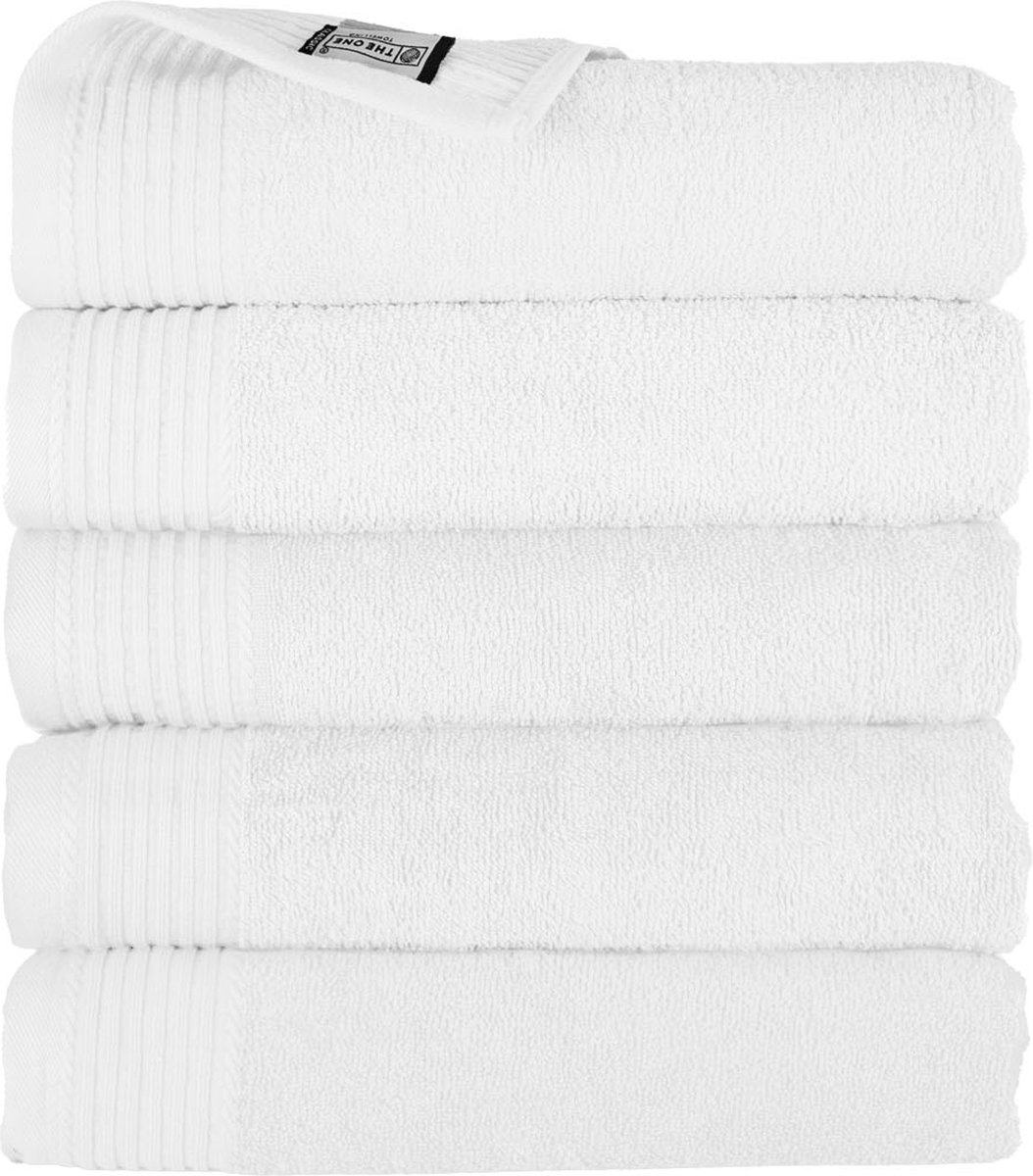 The One Towelling Hotelkwaliteit Handdoeken Set - 5 Stuks - 50 x 100 cm - 450 g/m2 - 100% Katoen - Zacht en Absorberend - Wit