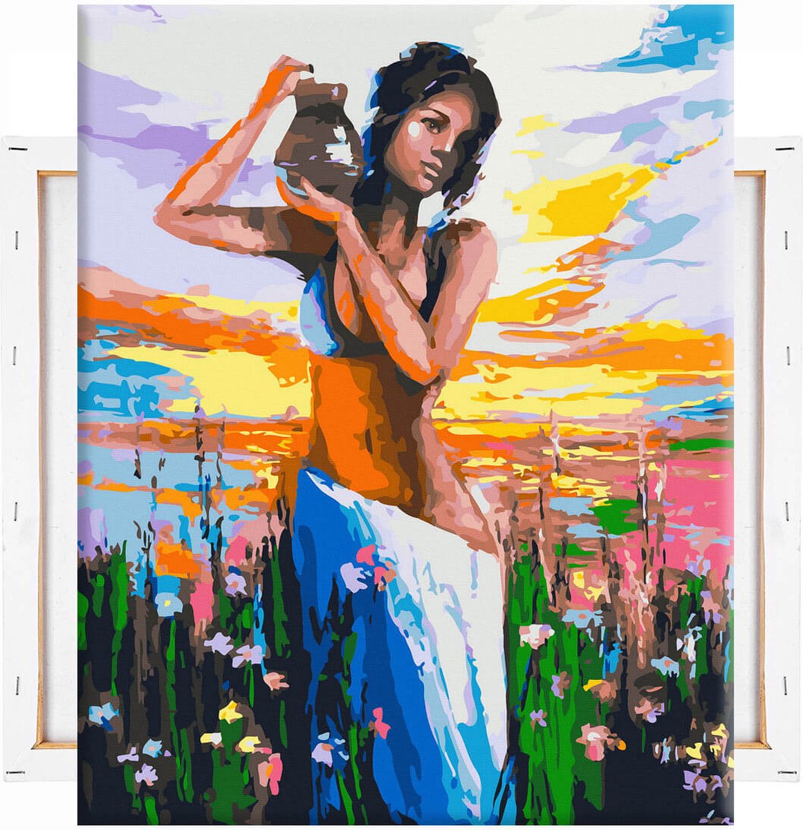 Schilderen Op Nummer Volwassenen DIY Paint By Number Compleet Hobby Pakket op Frame met Vernis - ®Arty Bee - Lady in Paradise 40x50cm — afbeelding 9