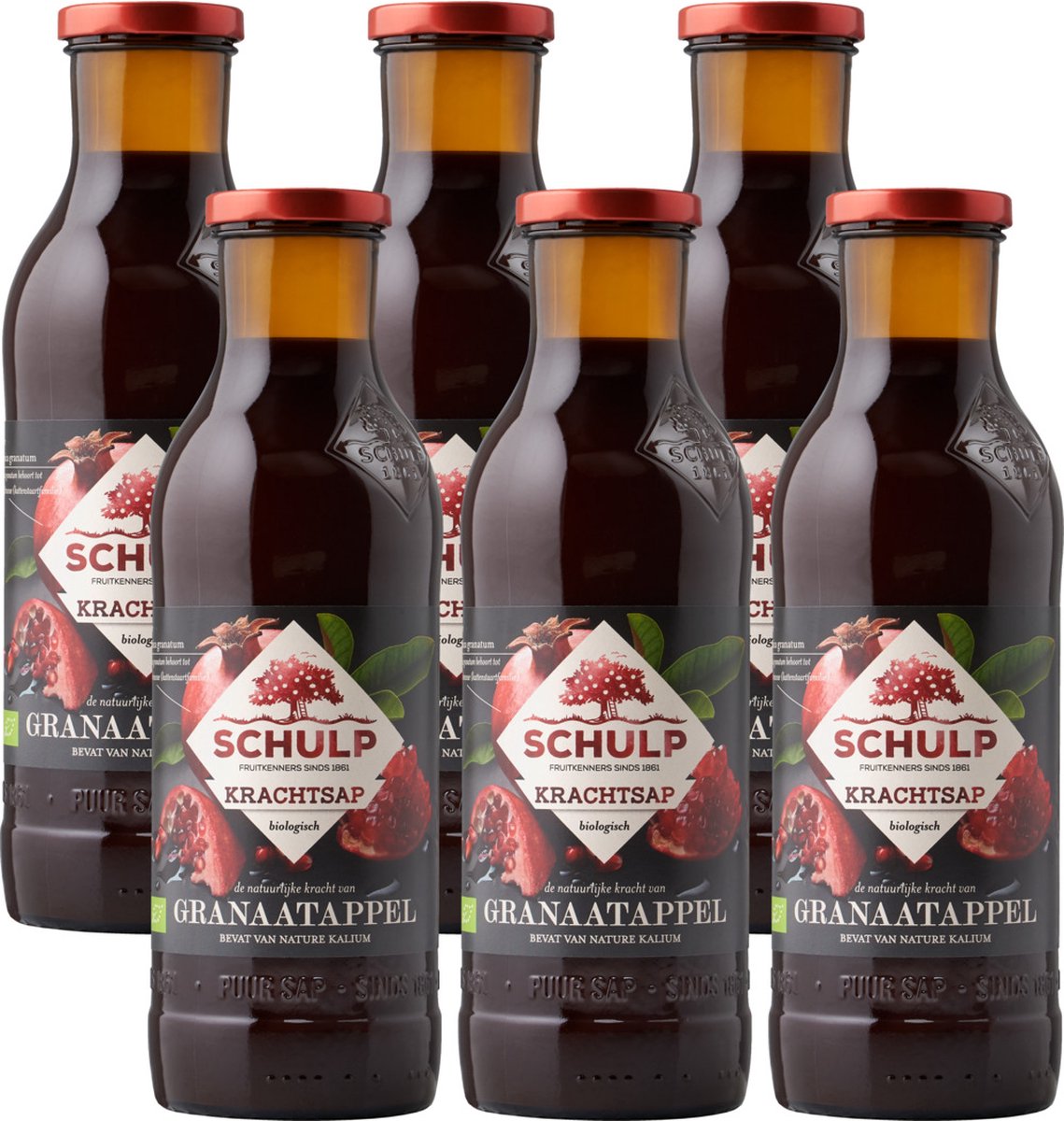 Schulp Granaatappelsap Puur Krachtsap Biologisch 6 x 0,75 liter