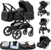 Bol.com Premium 3-in-1 Kinderwagen - Draagbaar Opvouwbaar met Vering - Aluminium Frame - Inclusief Autostoel - Kwalitatieve Bugg... aanbieding