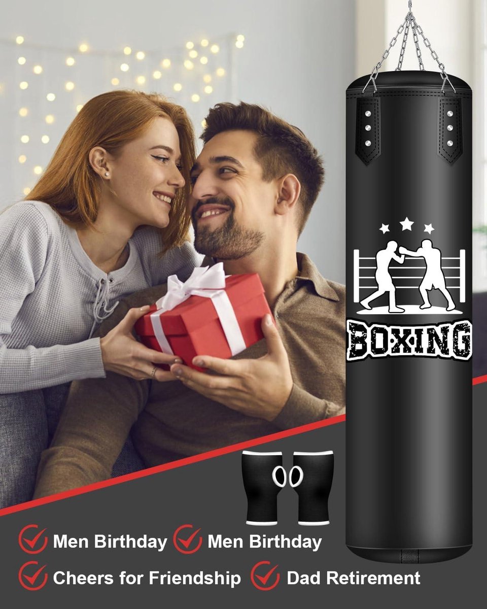 Prorobust Zware bokszak, ongevulde bokszakset met bokshandschoenen, ketting, plafondhaak voor MMA, kickboksen, muay thai, karate, taekwondo (1,0 m, rood