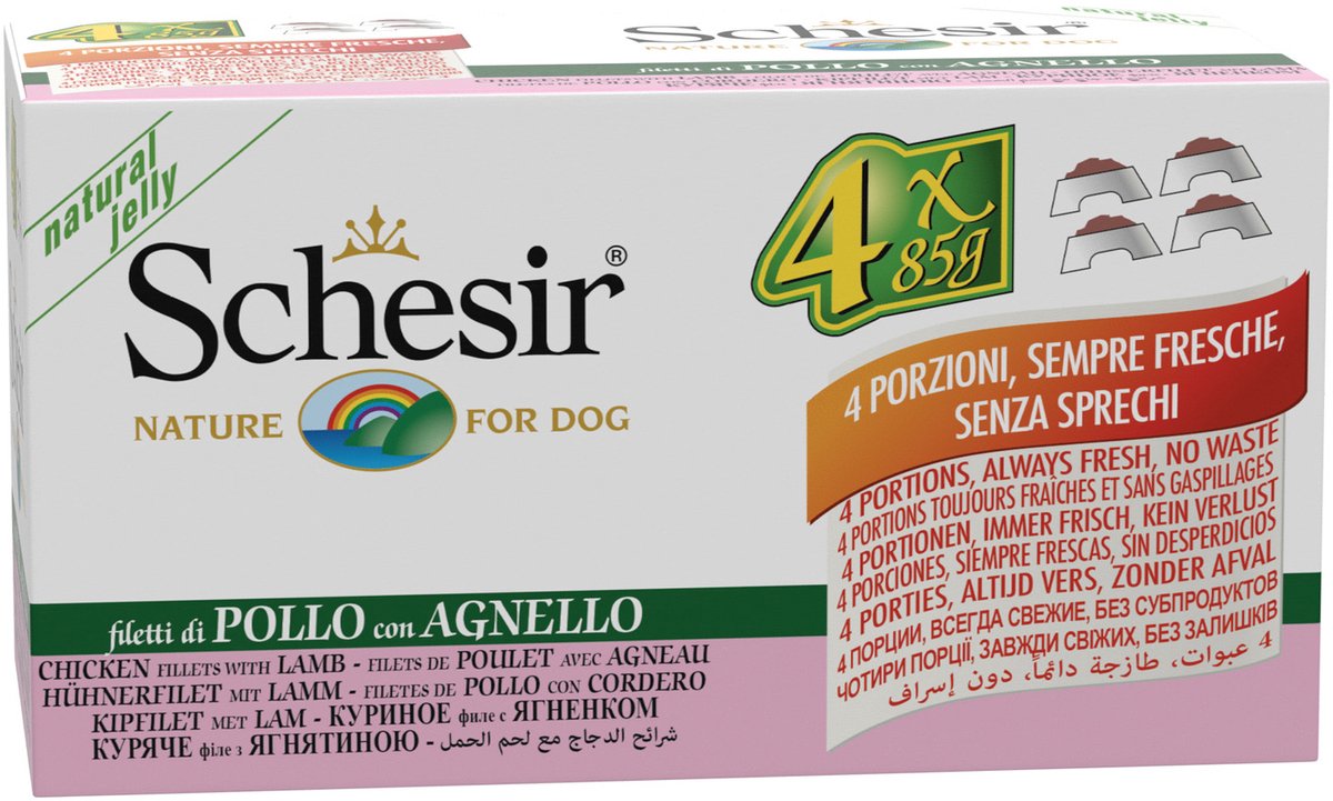 Schesir Schesir Hond Blik Multipack 4x85 g Kip&Lam
