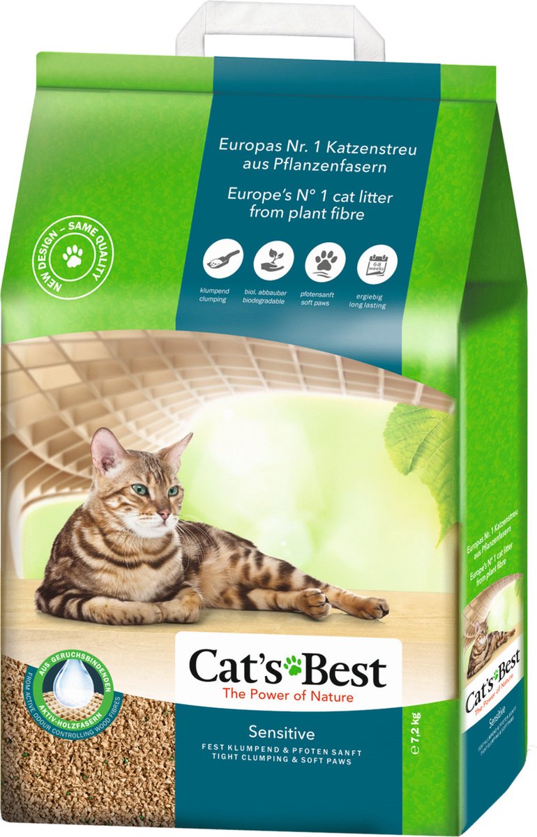 20l (ca. 7,2kg) Sensitive Cat´s Best Kattenbakvulling