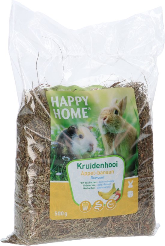 Happy Home Kruidenhooi - Appel & Banaan - Knaagdierenvoer - 500 g