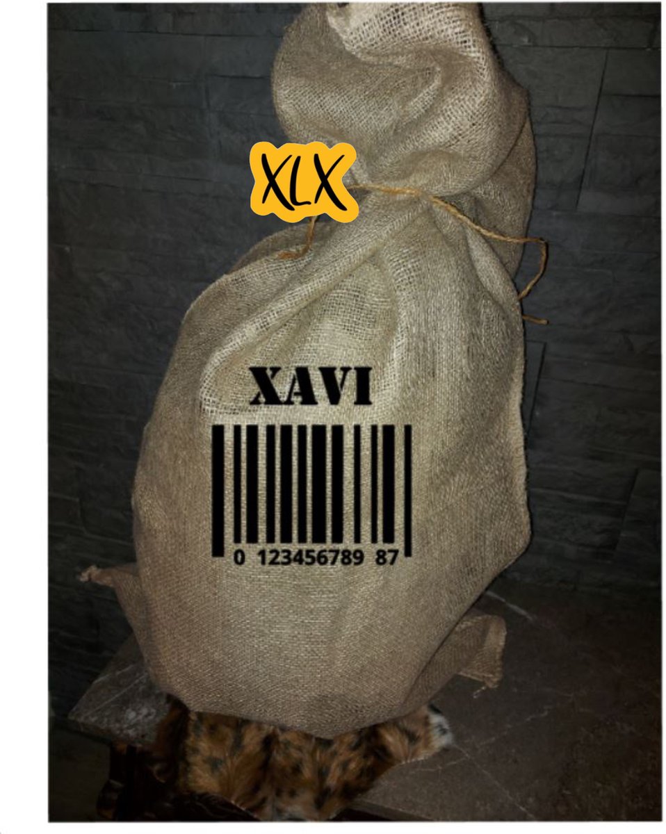 Sinterklaaszak met naam, Jute zak, Sinterklaaszak met streepjes code en naam, Grote jute zak, Grote Sinterklaaszak, Zak van Sinterklaas, Zak met naam, Jute zak, XLX®